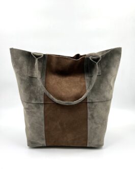 Дамска чанта тип торба от естествен велур 048