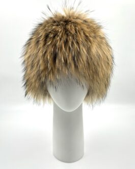 Луксозна дамска шапка от естествен косъм на лисица натурал