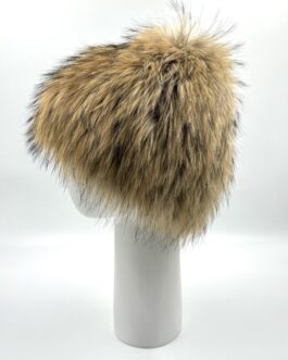 Луксозна дамска шапка от естествен косъм на лисица натурал