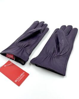 Дамски ръкавици от естествена агнешка кожа в лилаво