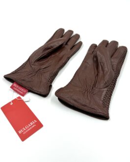 Дамски ръкавици от естествена агнешка кожа в бордо
