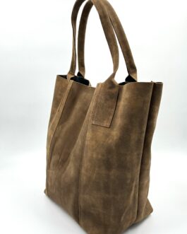Дамска чанта тип торба от естествена кожа 035