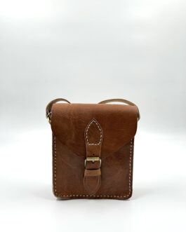 Винтидж чанта през рамо от естествена кожа в натурално кафяво 534