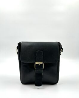 Винтидж чанта през рамо от естествена кожа в черно 0350
