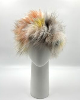 Лента за глава от естествен косъм на лисица многоцветна 4