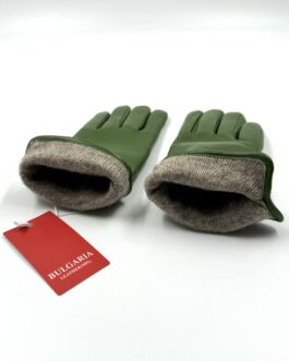 Дамски ръкавици от естествена агнешка кожа в зелено 2