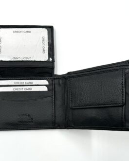 Мъжки портфейл от естествена кожа в черно 104