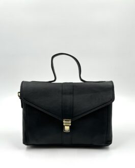 Дамска чанта от естествена кожа в черно 0915