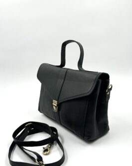 Дамска чанта от естествена кожа в черно 0915