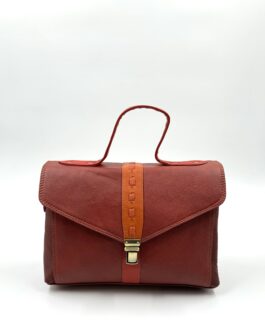 Дамска чанта от естествена кожа в червено 0915