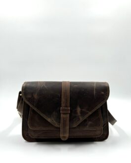 Дамска чанта от естествена кожа в тъмнокафяв цвят 0919