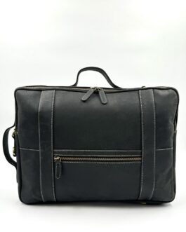 Бизнес чанта- раница от естествена Хънтър кожа в черно 0462