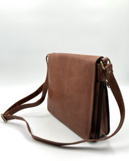 Мъжка чанта през рамо от естествена кожа в кафяво 0211