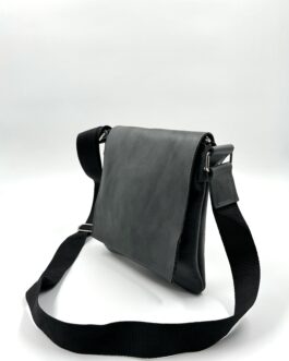 Мъжка чанта през рамо от естествена кожа в сив цвят 544