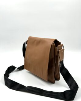 Мъжка чанта през рамо от естествена кожа в кафяв цвят 544