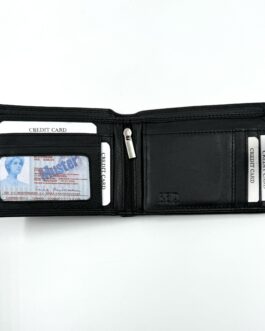 Мъжки портфейл от естествена кожа в черно 8121-2