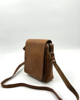 Мъжка чанта през рамо от естествена кожа в кафяво 0020-7