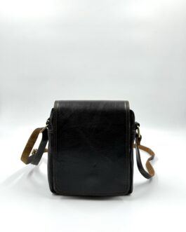 Мъжка чанта през рамо от естествена кожа в тъмнокафяво 0020-6