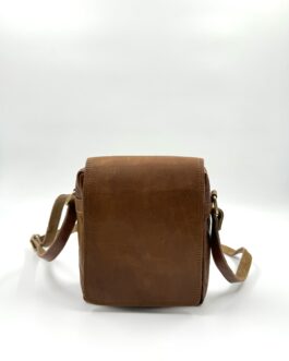 Мъжка чанта през рамо от естествена кожа в кафяво 0020-5