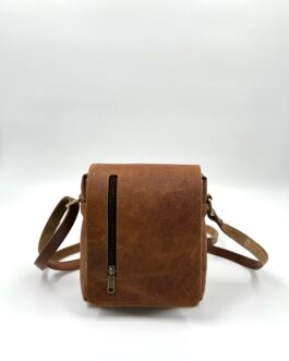 Мъжка чанта през рамо от естествена кожа в кафяво 0020-1