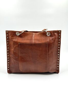 Голяма дамска чанта от естествена кожа в кафяво 0553-1