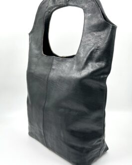 Голяма дамска торба от естествена кожа в черно 258