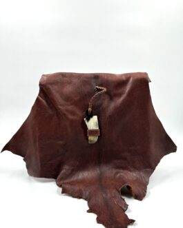 Мароканска чанта през рамо листо и рог в тъмнокафяво 09898