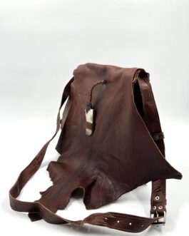 Мароканска чанта през рамо листо и рог в тъмнокафяво 09898