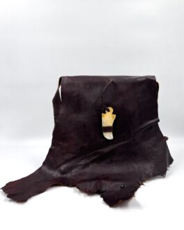 Мароканска чанта през рамо листо и рог в тъмнокафяво 0745-1