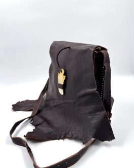 Мароканска чанта през рамо листо и рог в тъмнокафяво 0745-1