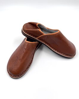 Марокански Унисекс кожени обувки- чехли Babouche в кафяво