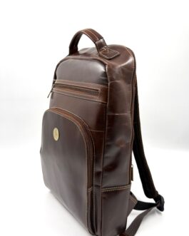 Унисекс раница за лаптоп от естествена кожа в тъмнокафяво 7079