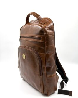 Унисекс раница за лаптоп от естествена кожа в кафяво 7079