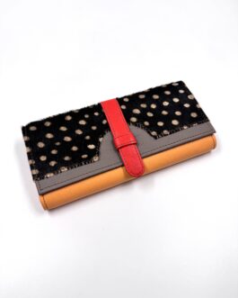 Цветен дамски портфейл от естествена кожа и косъм 6210-4