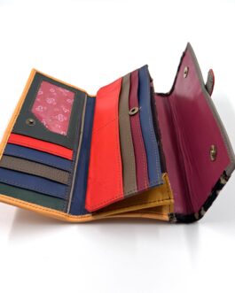 Цветен дамски портфейл от естествена кожа и косъм 6210-4