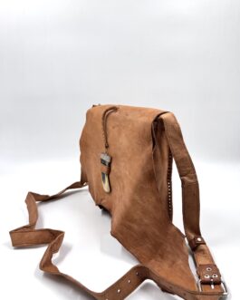 Мароканска чанта през рамо листо и рог натурал 0743