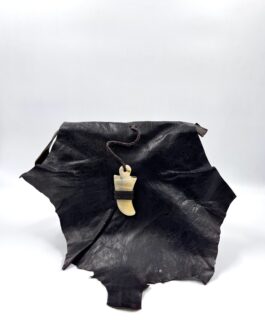 Мароканска чанта през рамо листо и рог в тъмнокафяво 0743-2