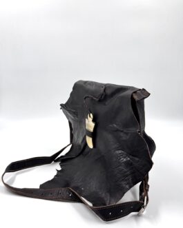 Мароканска чанта през рамо листо и рог в тъмнокафяво 0743-2