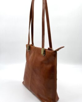 Дамска чанта- раница от естествена кожа в кафяво 8772