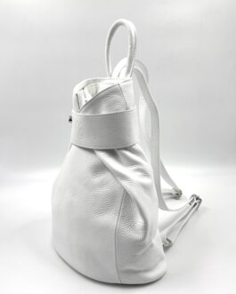 Дамска раница от естествена кожа в бяло1630