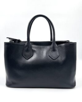 Голяма дамска чанта от естествена кожа в черно 5610