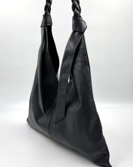 Дамска торба от естествена кожа в черно 7557