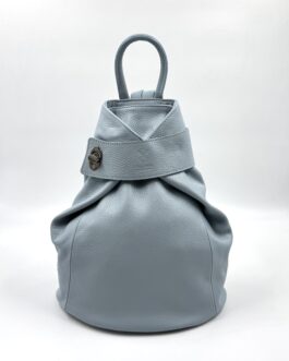 Дамска раница от естествена кожа в светло синьо 1630