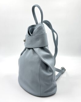 Дамска раница от естествена кожа в светло синьо 1630