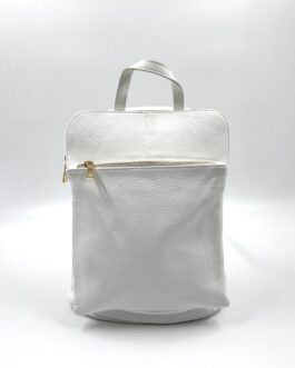 Дамска раница от естествена кожа в бяло 363