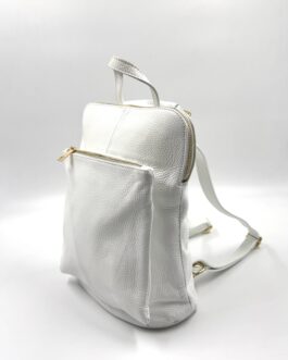 Дамска раница от естествена кожа в бяло 363