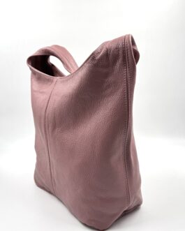 Дамска торба от естествена кожа в цвят пепел от рози 3399