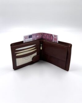 Мъжки портфейл от естествена кожа в кафяво 510-1