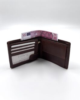 Мъжки портфейл от естествена кожа в кафяво 510