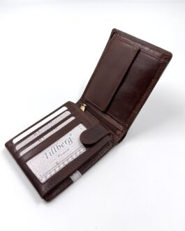 Мъжки портфейл от естествена кожа в кафяво 510